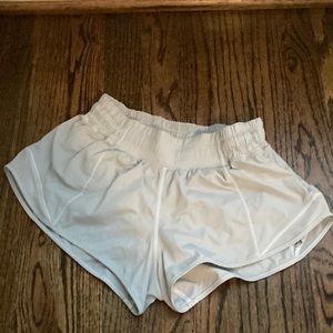 White Lululemon hotty hot shorts